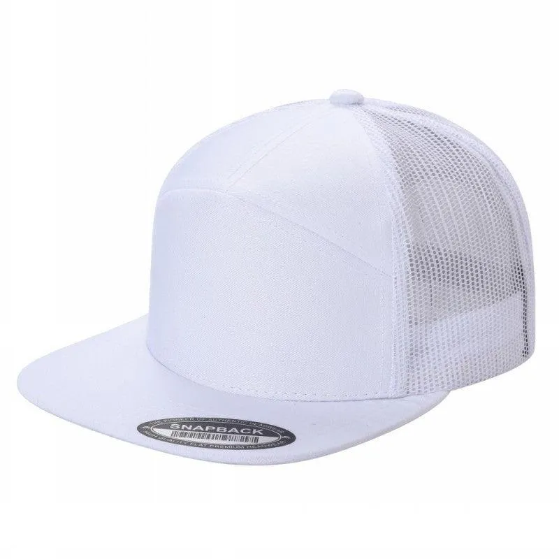 12 Pack Trucker Mesh Cap - Flat Bill, Adjustable, 7-Panel