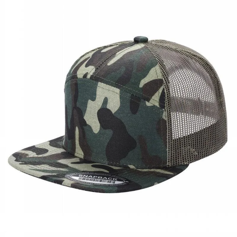 12 Pack Trucker Mesh Cap - Flat Bill, Adjustable, 7-Panel