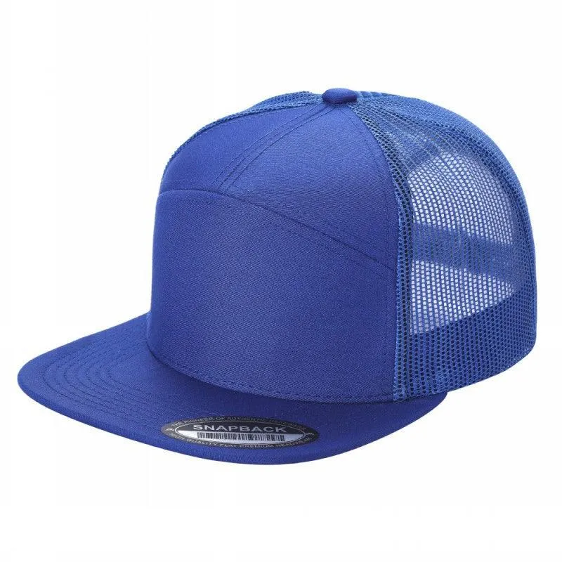 12 Pack Trucker Mesh Cap - Flat Bill, Adjustable, 7-Panel