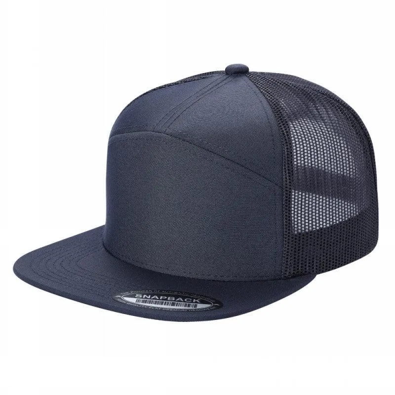 12 Pack Trucker Mesh Cap - Flat Bill, Adjustable, 7-Panel