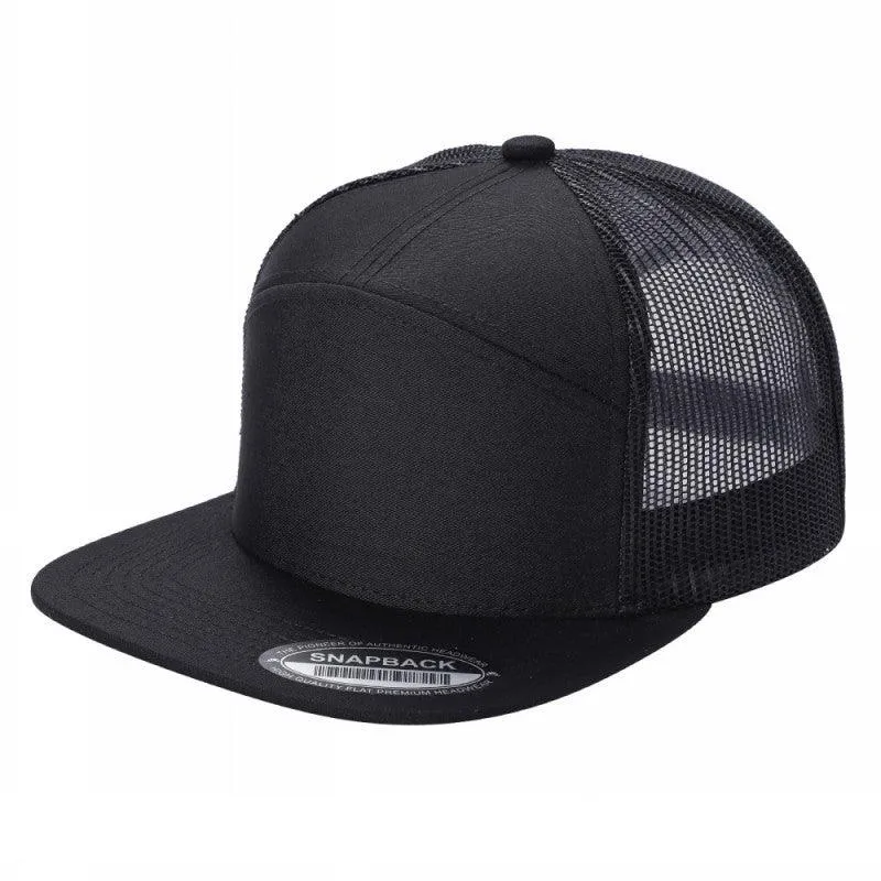 12 Pack Trucker Mesh Cap - Flat Bill, Adjustable, 7-Panel