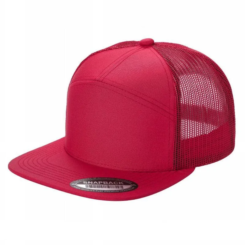12 Pack Trucker Mesh Cap - Flat Bill, Adjustable, 7-Panel