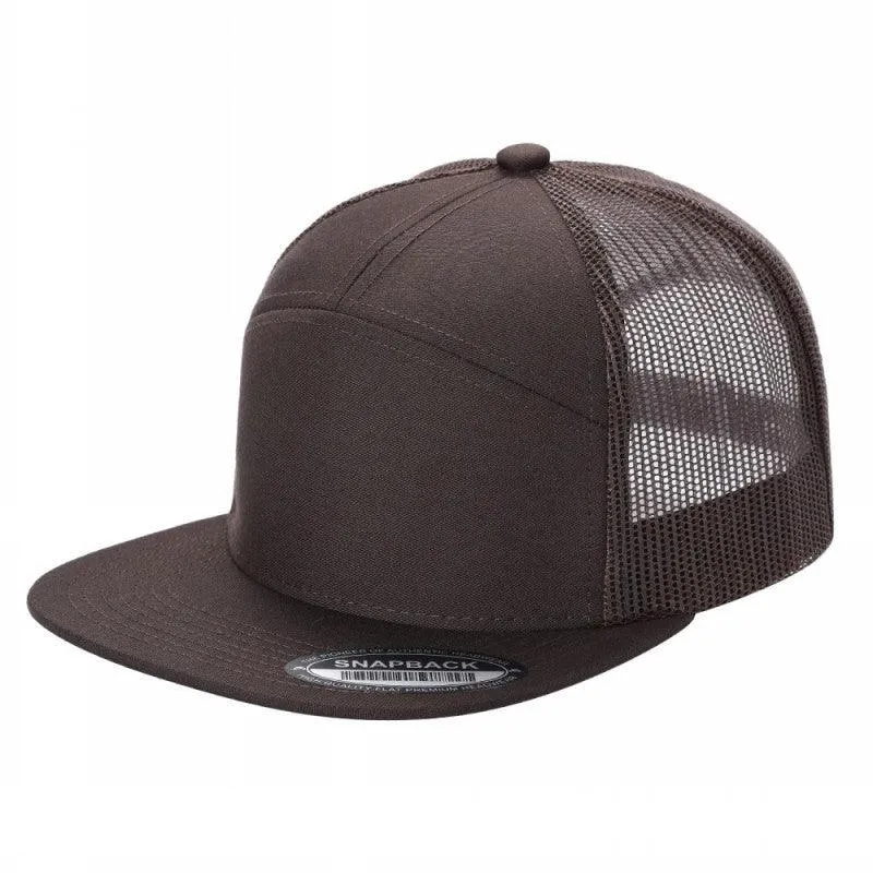 12 Pack Trucker Mesh Cap - Flat Bill, Adjustable, 7-Panel