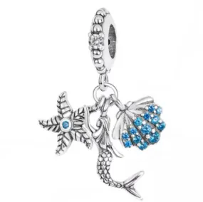 3 Piece Mermaid Charm - 925 Sterling Silver