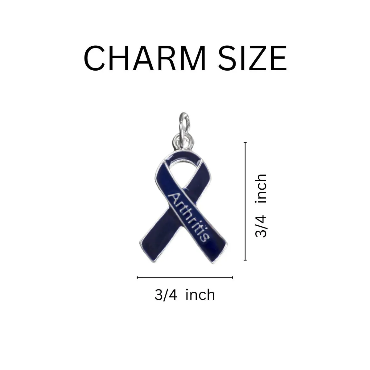 Arthritis Awareness Dark Blue Ribbon Split Style Keychains