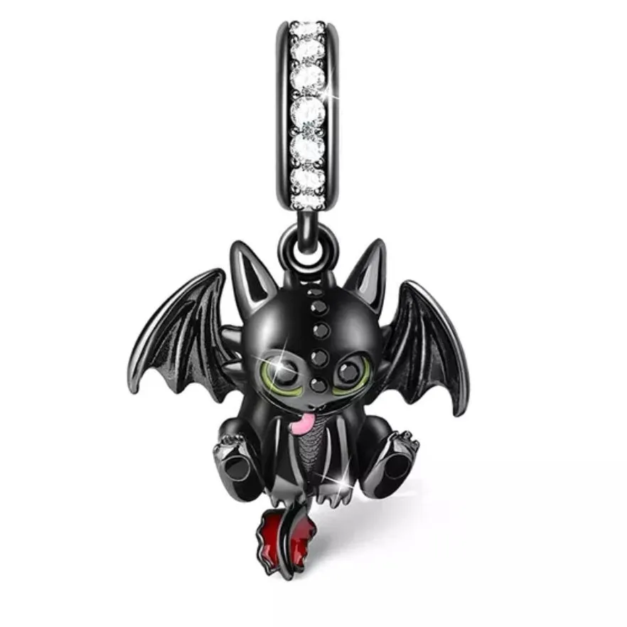 Bat Dangle Charm - 925 Sterling Silver