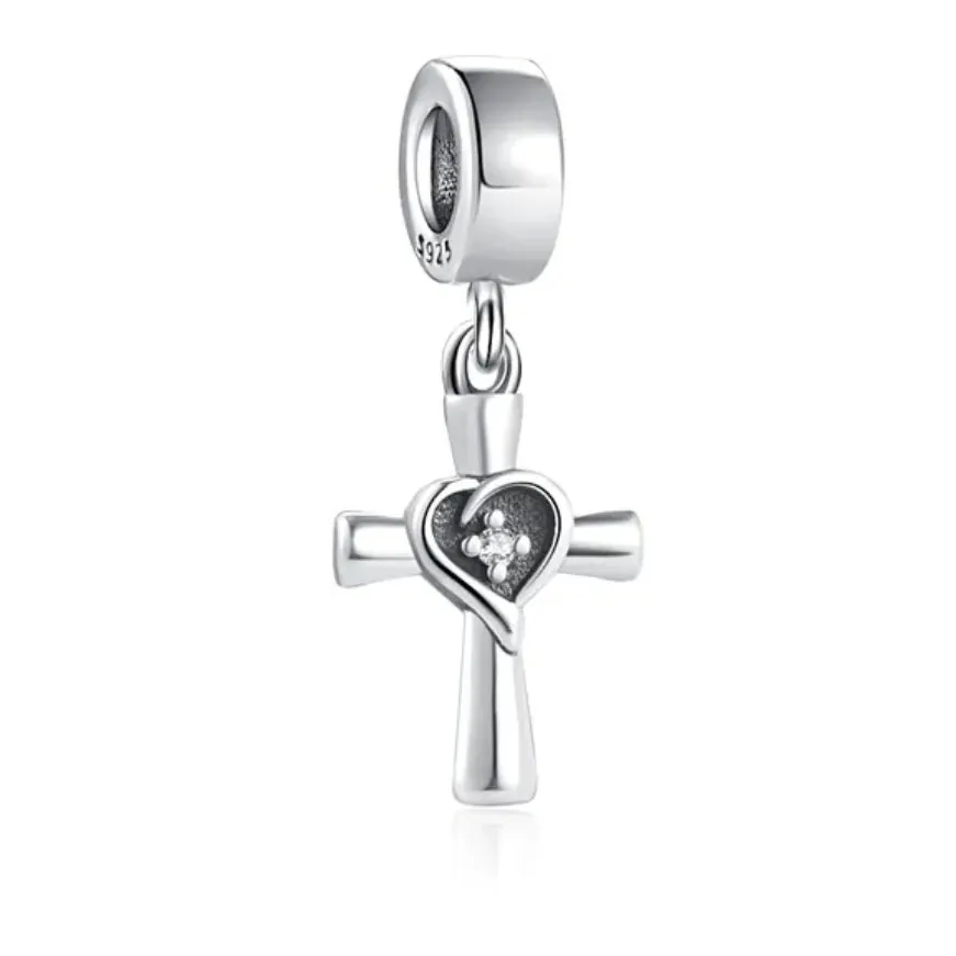Beautiful Cross Charm - 925 Sterling Silver