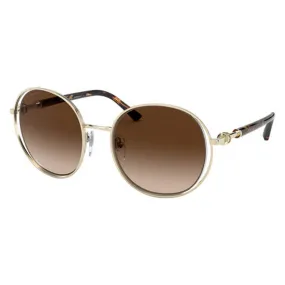 Bvlgari Women's Sunglasses - Pale Gold Round Frame Brown Gradient Lens | BV6135 278/13
