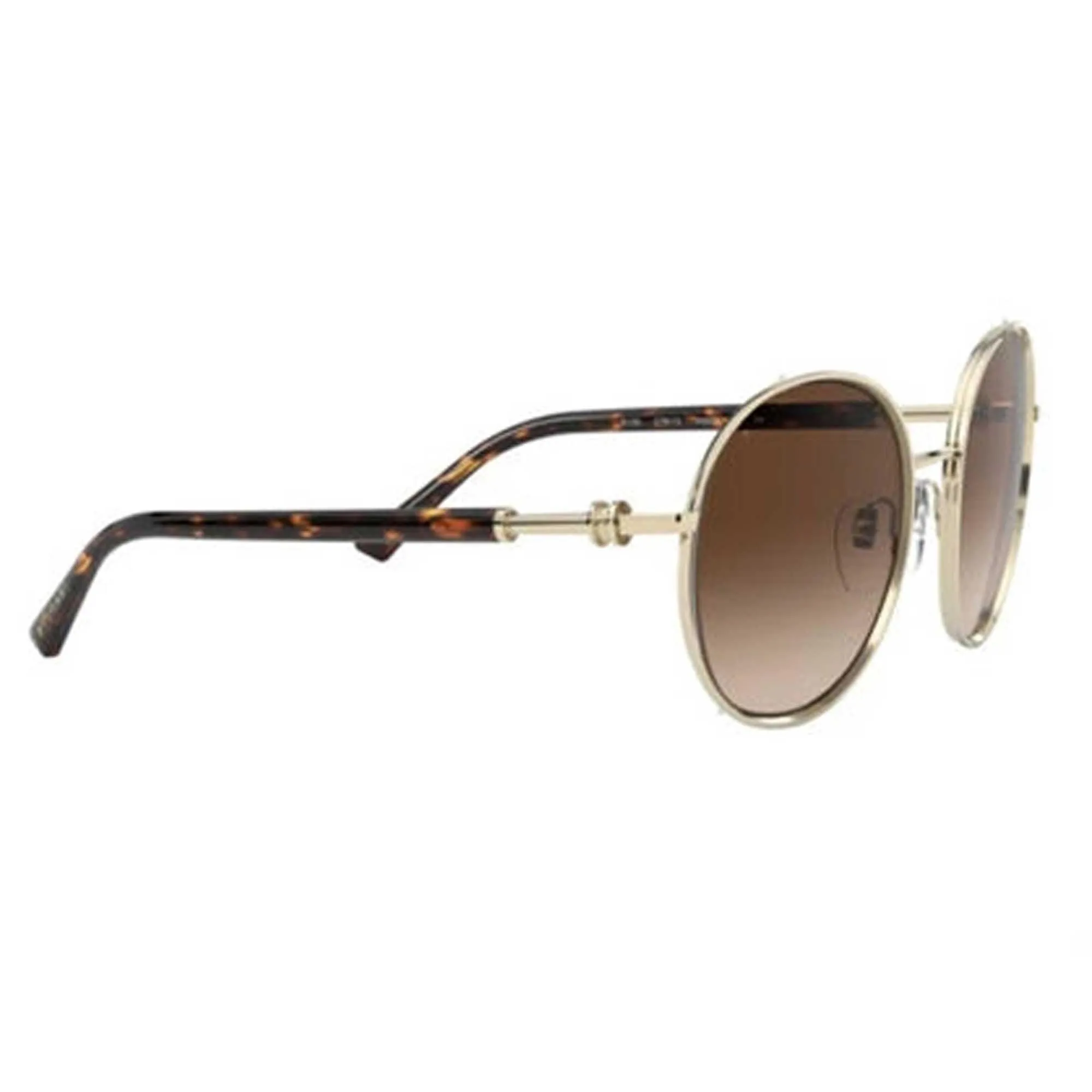 Bvlgari Women's Sunglasses - Pale Gold Round Frame Brown Gradient Lens | BV6135 278/13