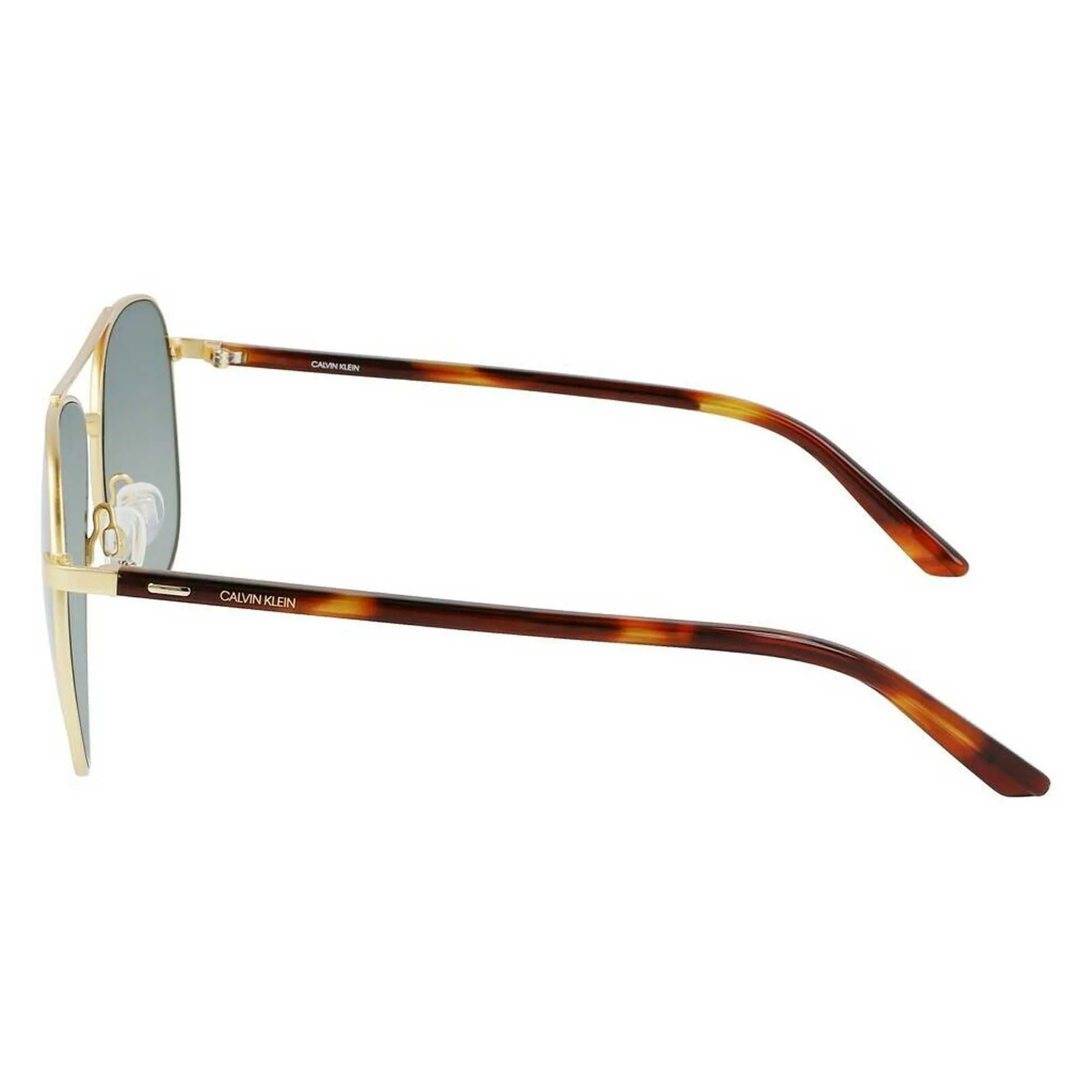 Calvin Klein Unisex Sunglasses - Satin Gold Metal Full Rim Pilot Frame | CK21306S 718
