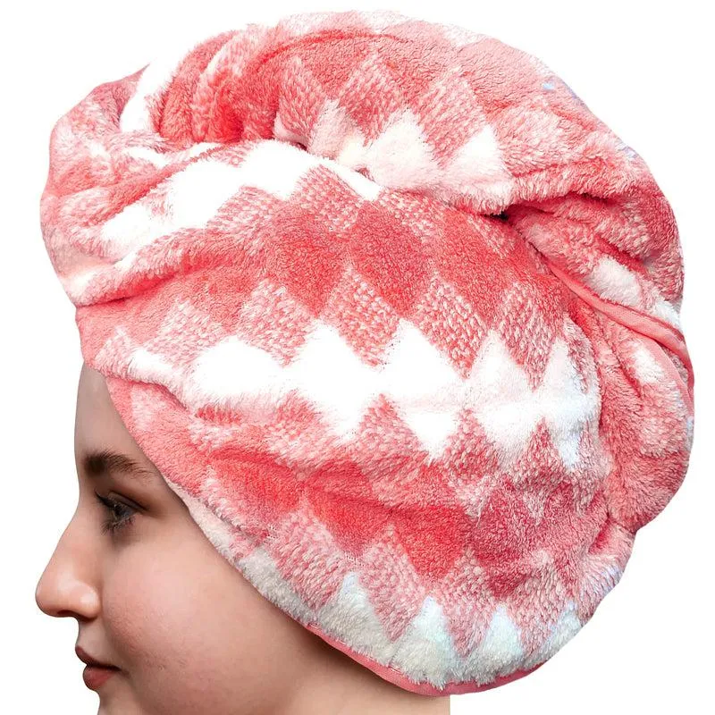 Capri High Absorbent Hair Towel (Pink) - Set Of Two