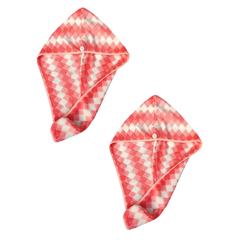 Capri High Absorbent Hair Towel (Pink) - Set Of Two
