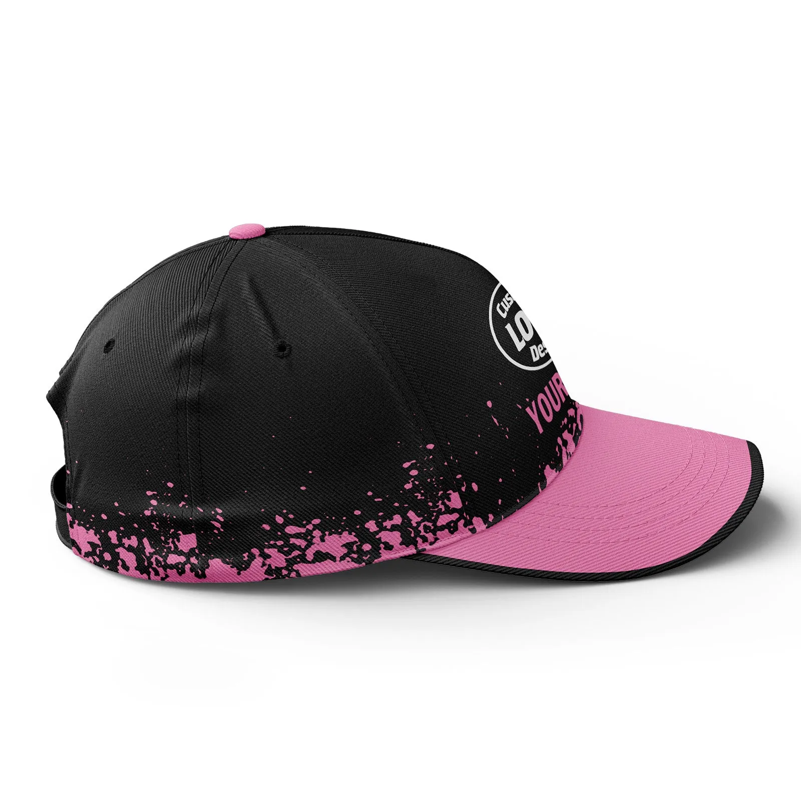 Custom Black Pink Hat Sport Design Cap Stitched Adjustable Personalized YW061-D020231-5