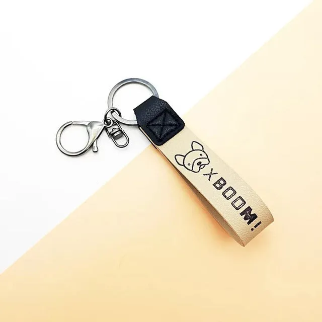 Cute French pendant Dog Keychains
