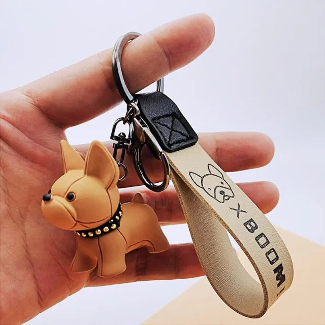 Cute French pendant Dog Keychains
