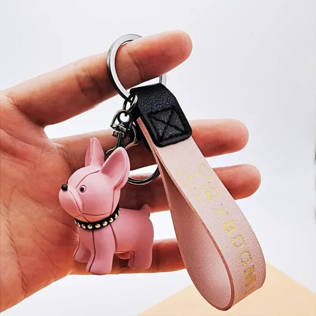 Cute French pendant Dog Keychains