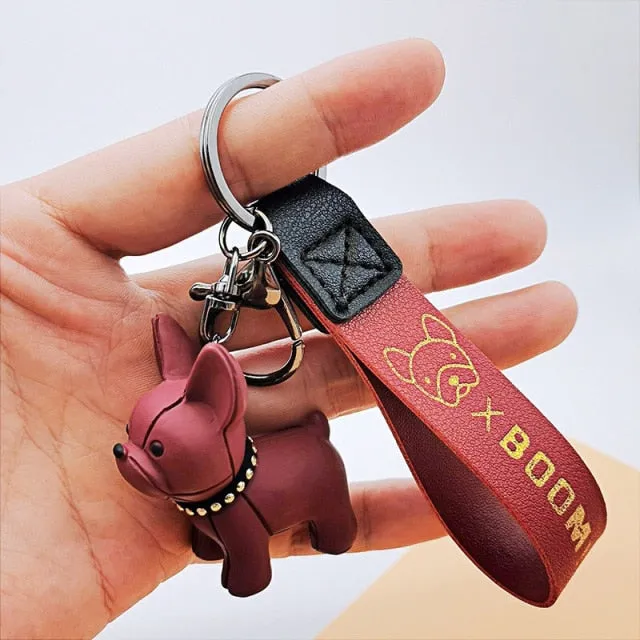 Cute French pendant Dog Keychains