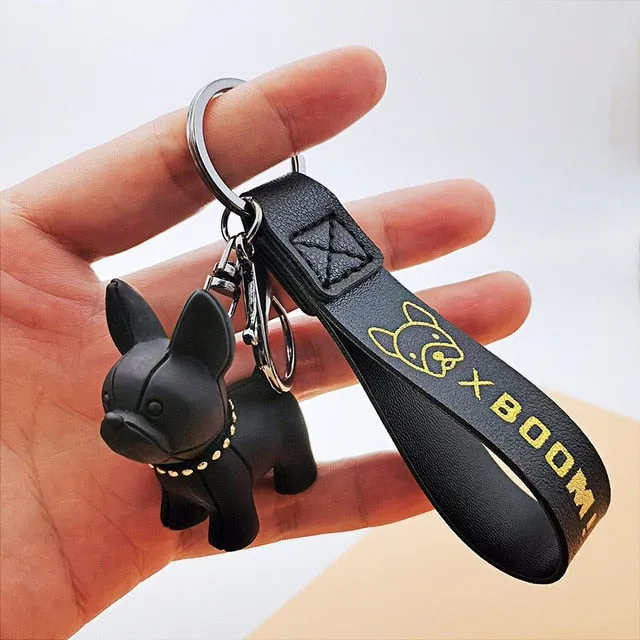 Cute French pendant Dog Keychains