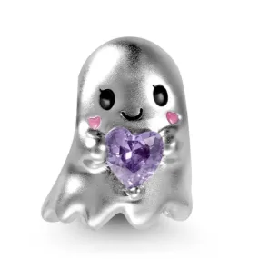Cute Ghost Charm - 925 Sterling Silver