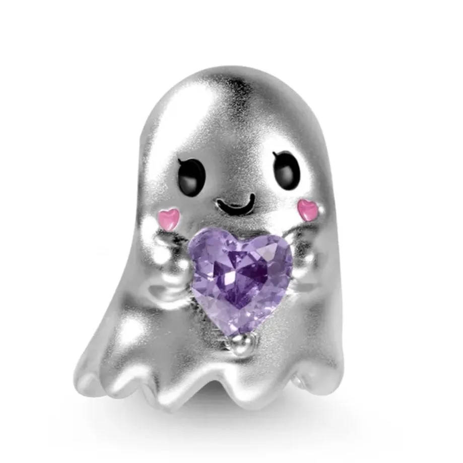 Cute Ghost Charm - 925 Sterling Silver