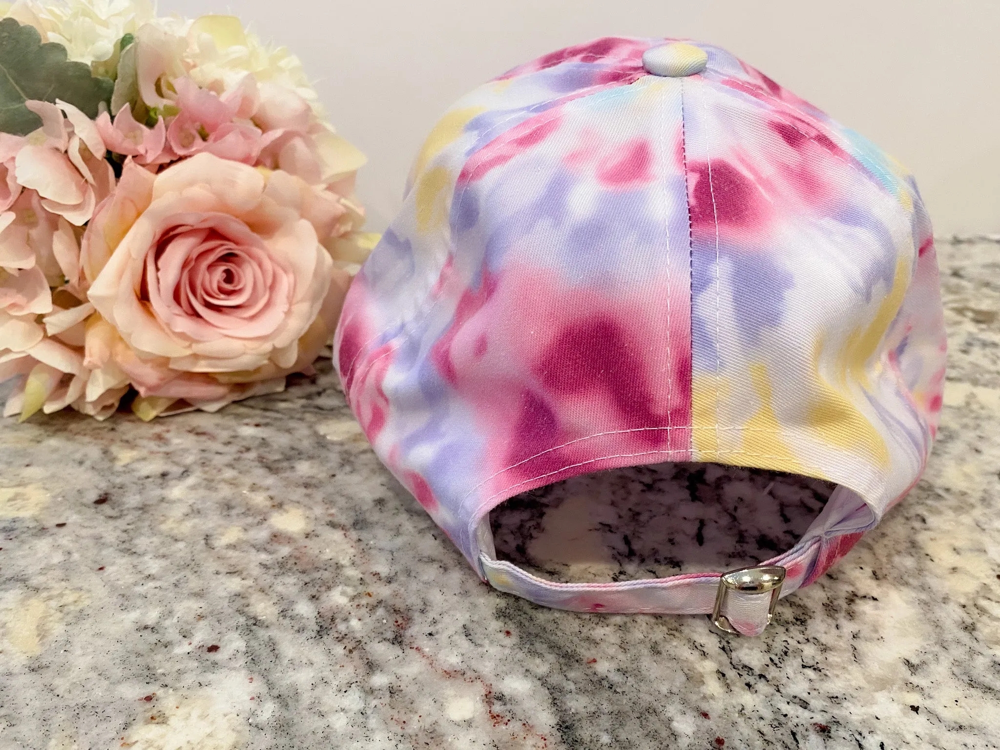 Dawn Tie Dye Baseball Hat in Fuchsia