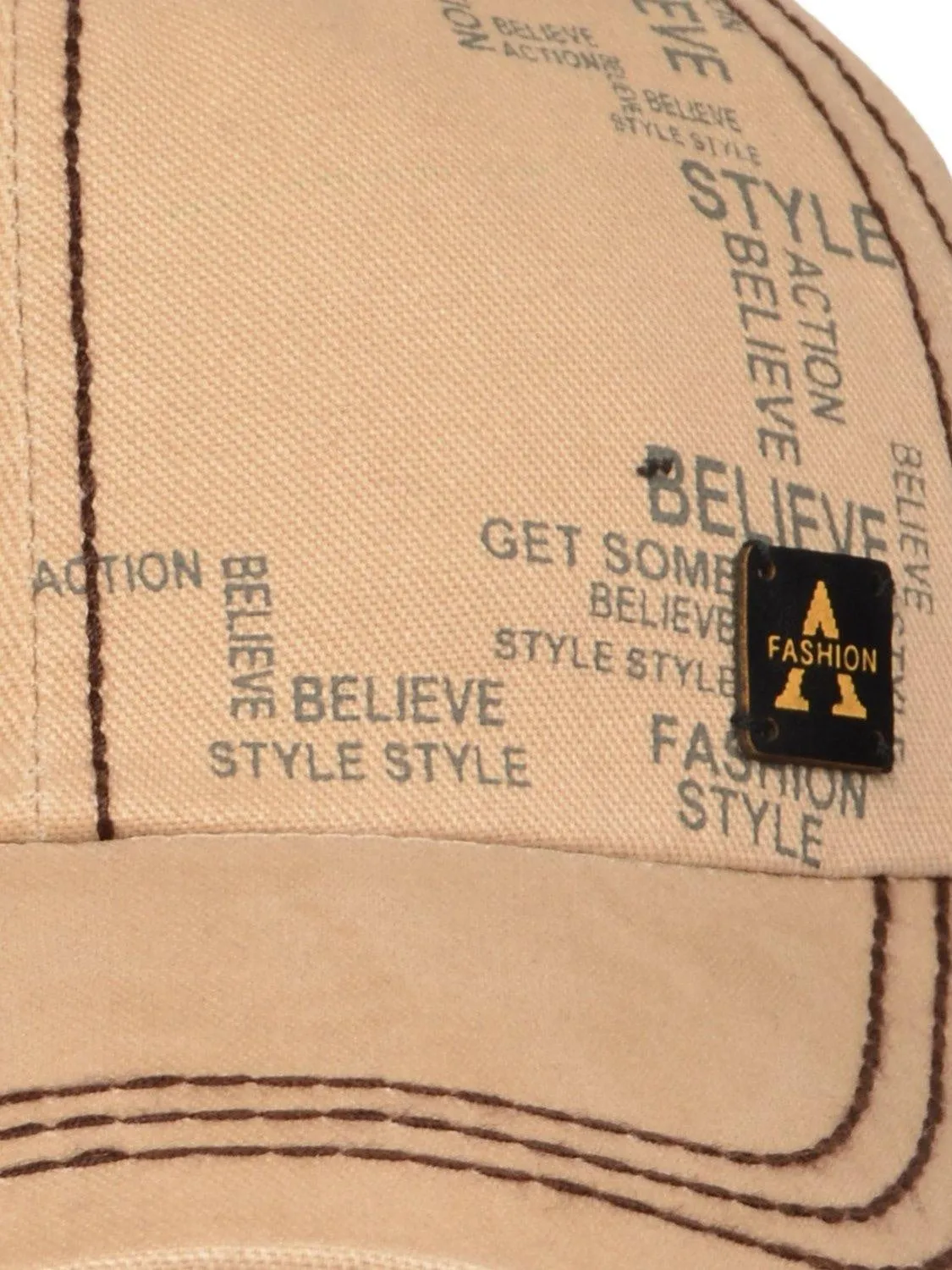 Fabseasons Solid Brushed Beige Color Cotton Cap