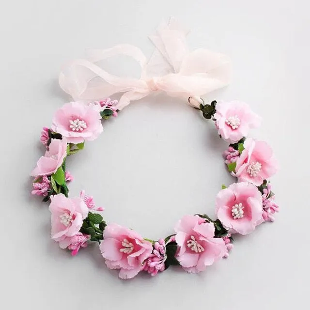 Fashion Flower Headbands Wedding Party Crown Hair Accessories Wreath