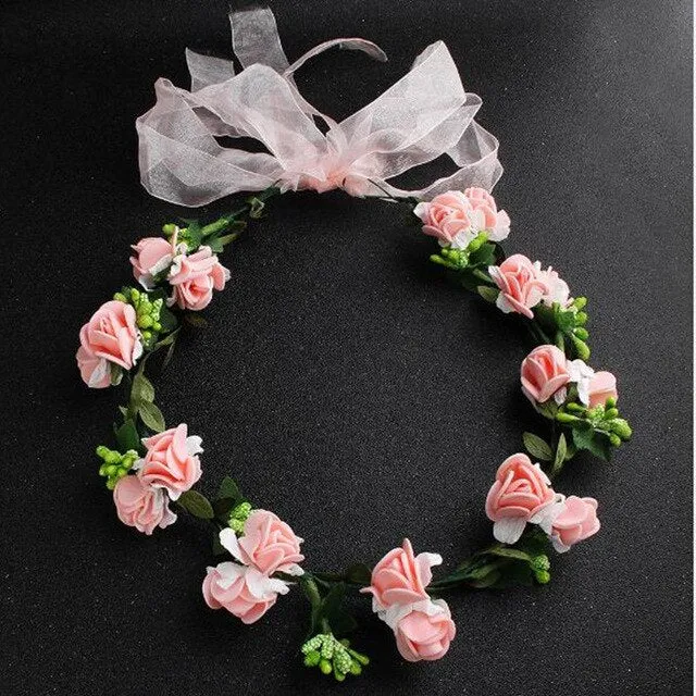 Fashion Flower Headbands Wedding Party Crown Hair Accessories Wreath
