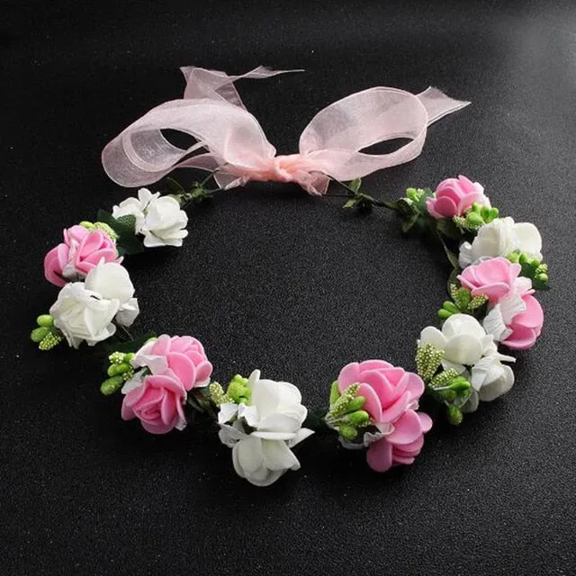Fashion Flower Headbands Wedding Party Crown Hair Accessories Wreath