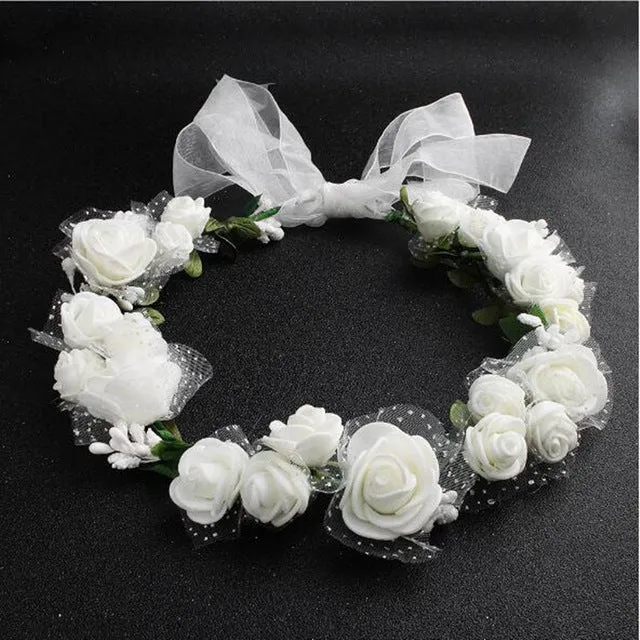 Fashion Flower Headbands Wedding Party Crown Hair Accessories Wreath
