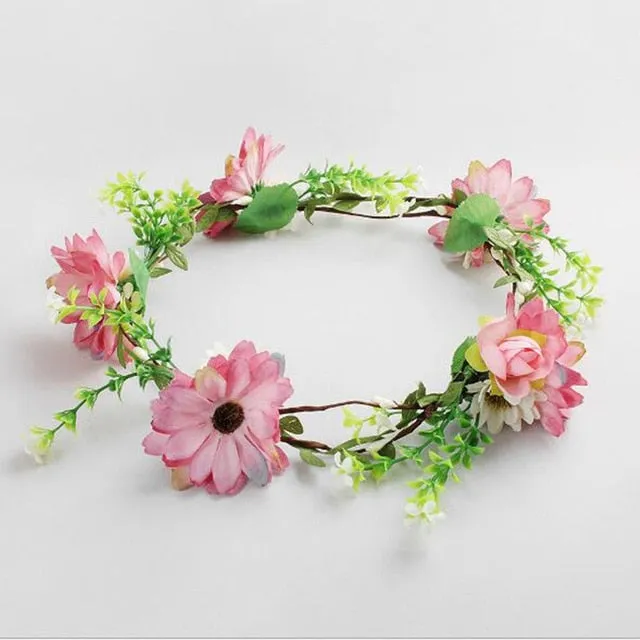 Fashion Flower Headbands Wedding Party Crown Hair Accessories Wreath
