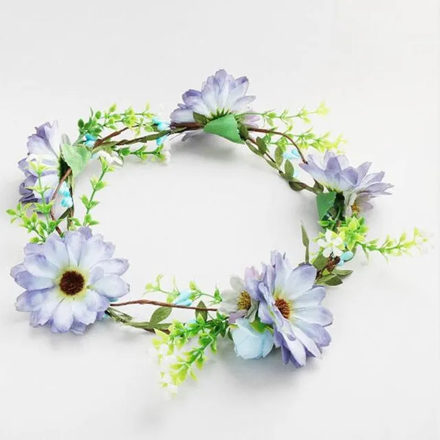 Fashion Flower Headbands Wedding Party Crown Hair Accessories Wreath