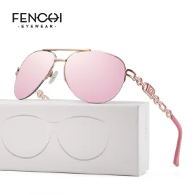 FENCHI  Modern Trendy Aviator Style Mirrored Sunglasses