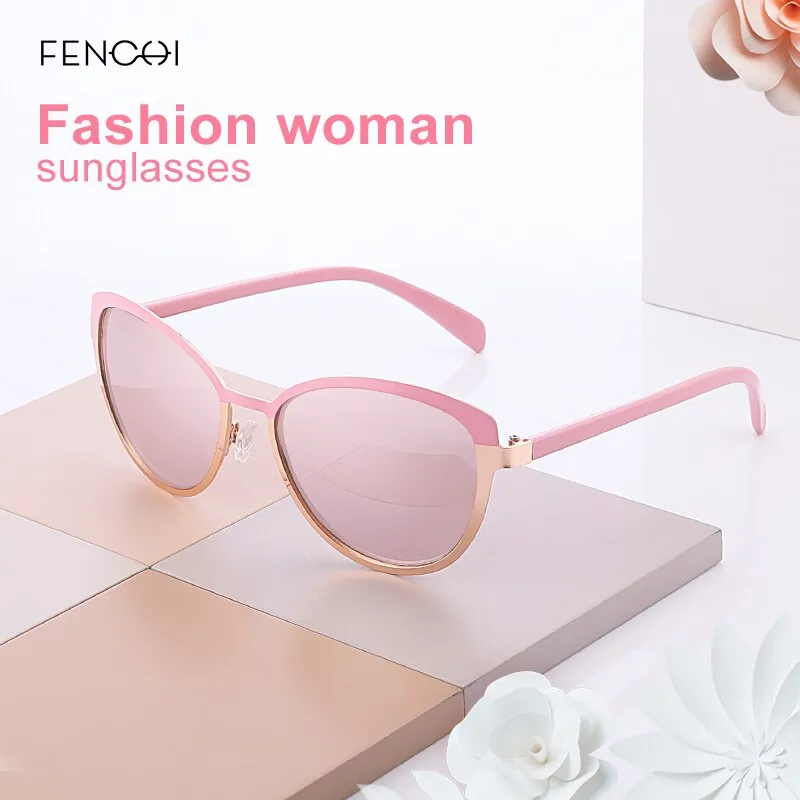 FENCHI  Modern Trendy Aviator Style Mirrored Sunglasses