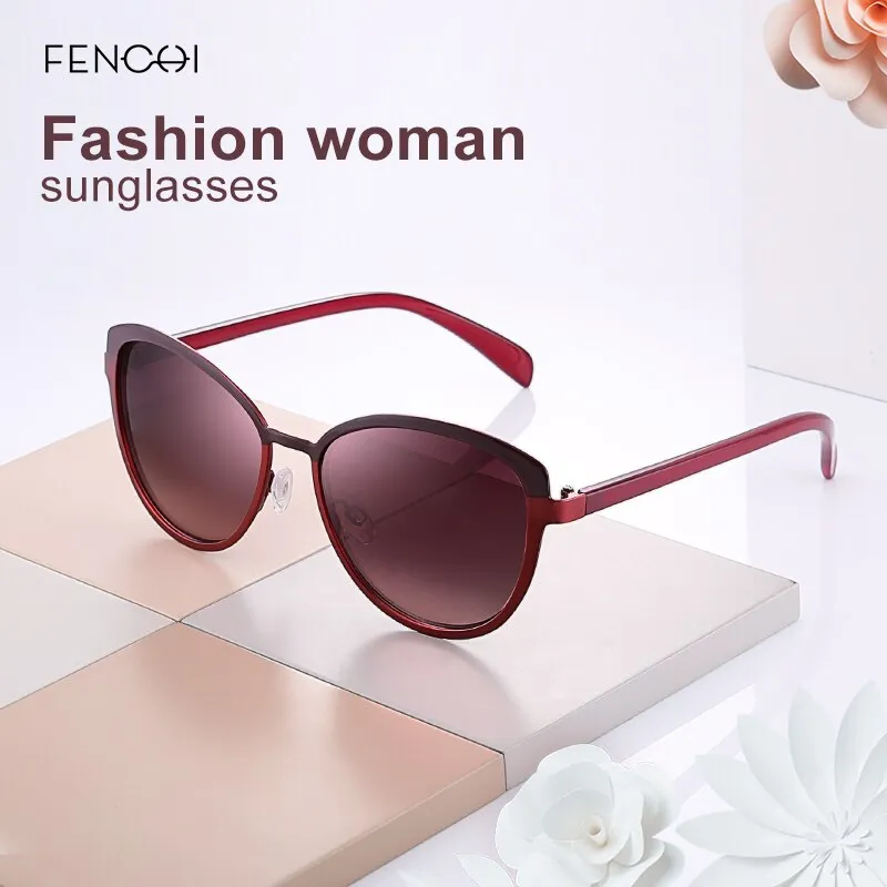 FENCHI  Modern Trendy Aviator Style Mirrored Sunglasses