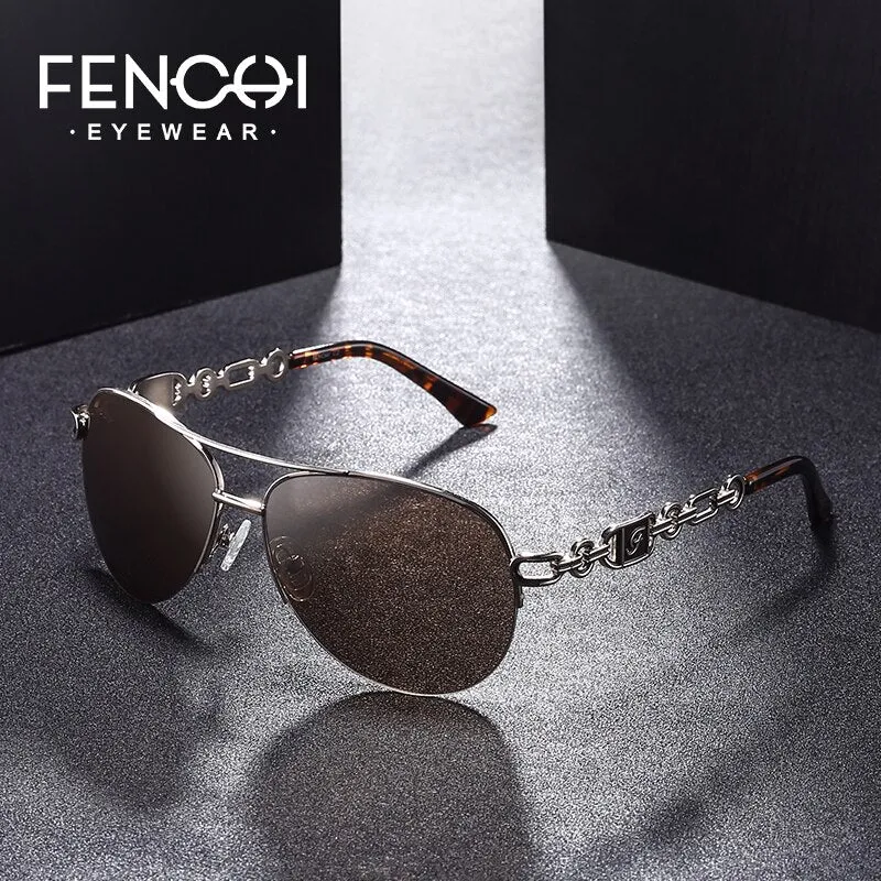 FENCHI  Modern Trendy Aviator Style Mirrored Sunglasses