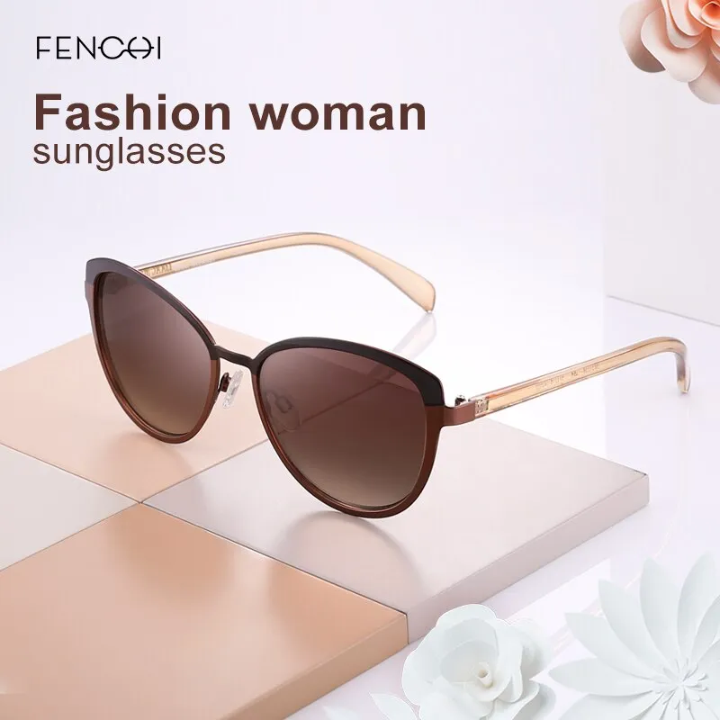 FENCHI  Modern Trendy Aviator Style Mirrored Sunglasses
