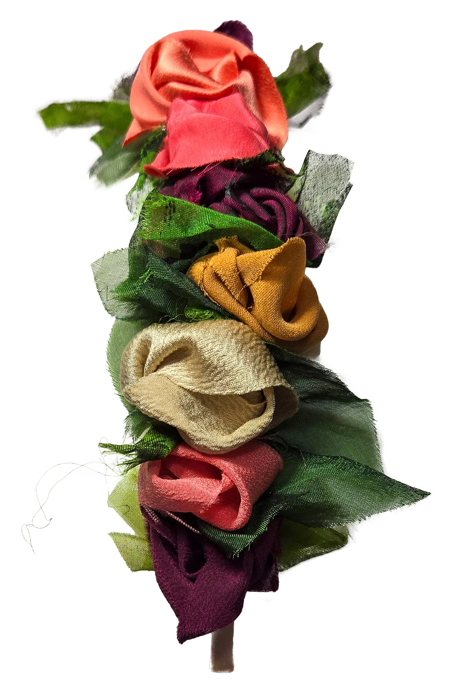 Flower Headband - Coral, Burgundy, Orange