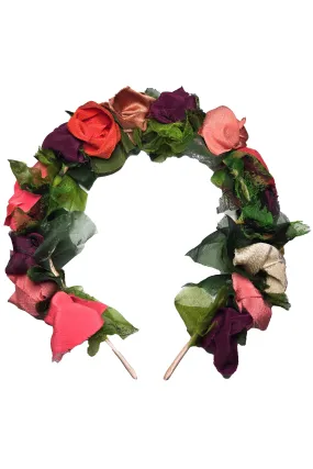 Flower Headband - Coral, Burgundy, Orange