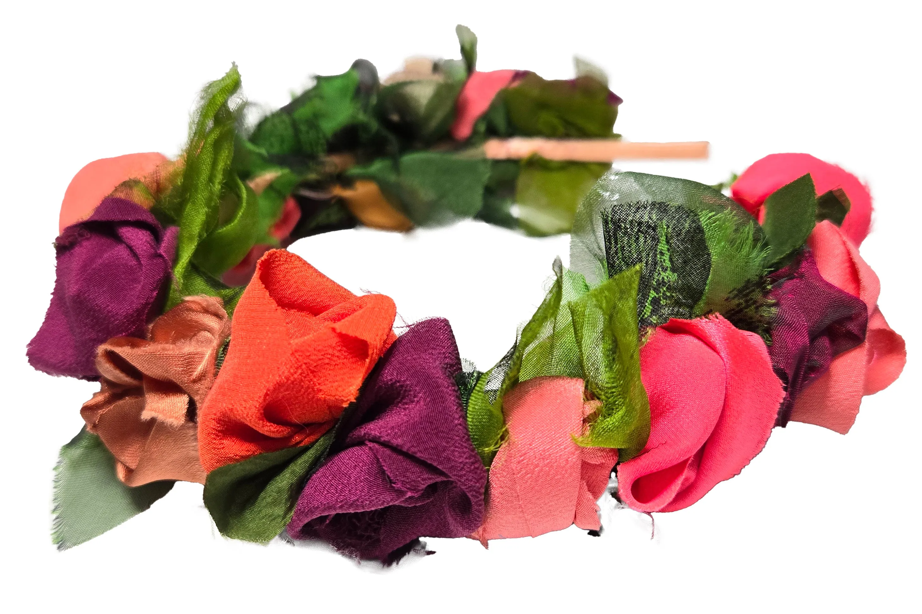 Flower Headband - Coral, Burgundy, Orange