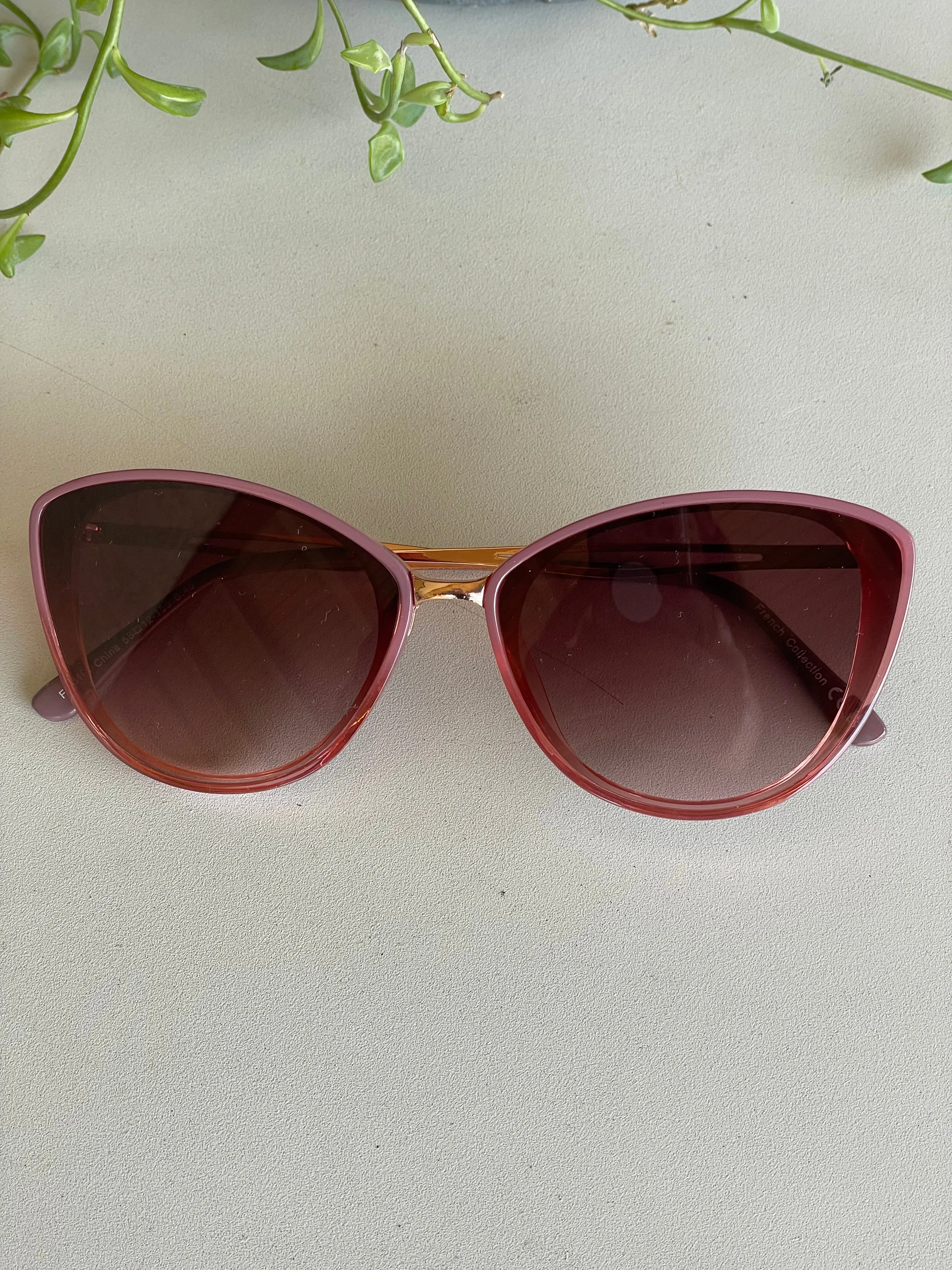 French Designer Collection Pink Cat Eye Sunglasses