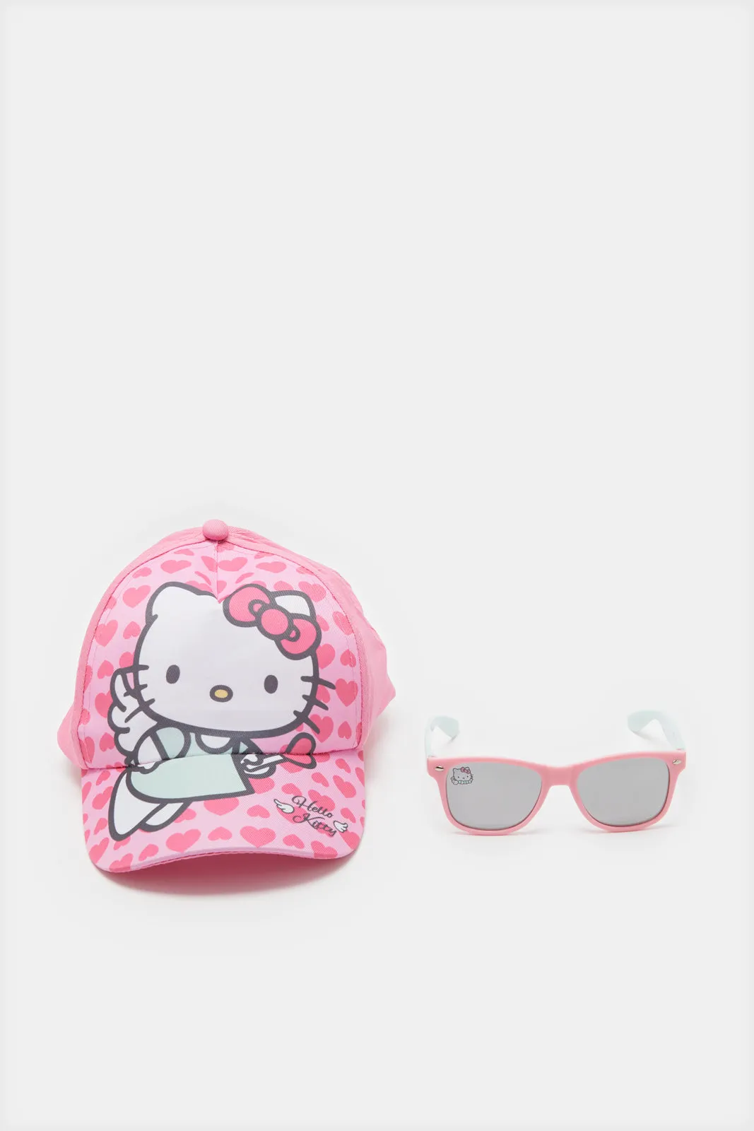 Girls Pink Hello Kitty Sunglasses With Cap (2 Piece)