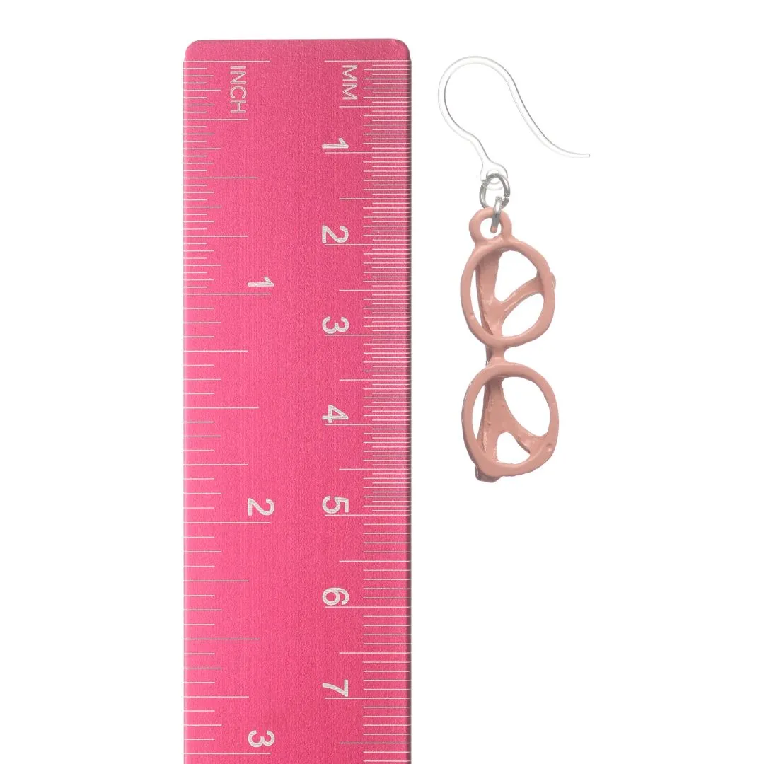 Glasses Dangles Hypoallergenic Earrings for Sensitive Ears Made with Plastic Posts