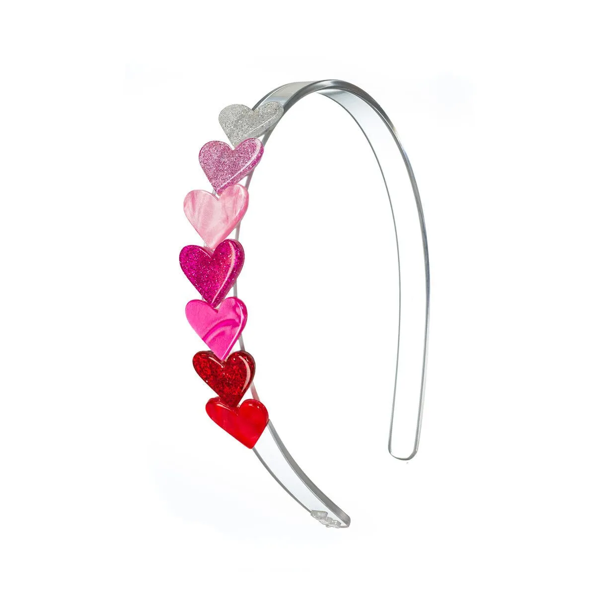 GLITTER & PEARLIZED HEARTS HEADBAND