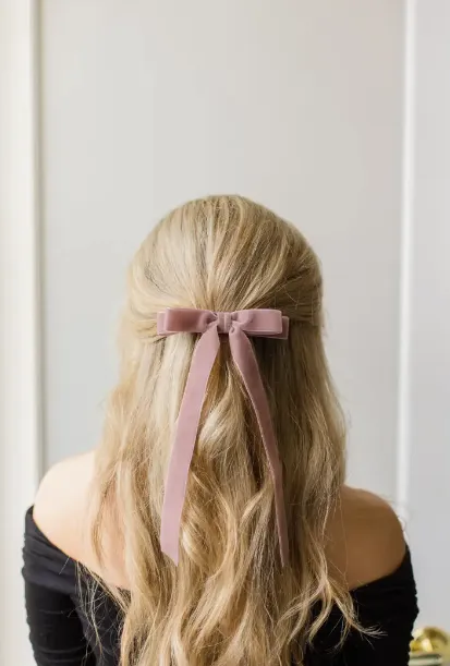 Grace & Grandeur Alice Long Bow Barrette: Gingerbread