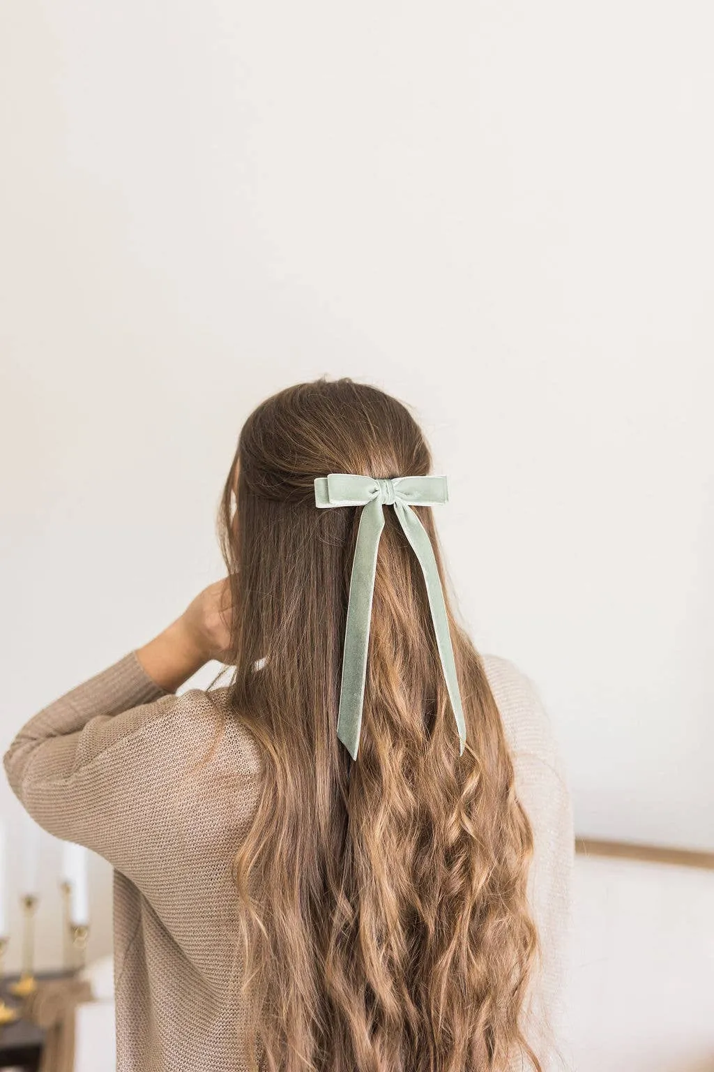 Grace & Grandeur Alice Long Bow Barrette: Gingerbread