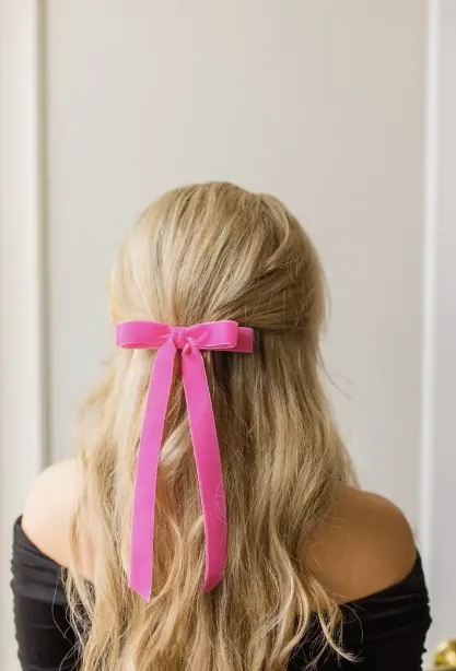 Grace & Grandeur Alice Long Bow Barrette: Gingerbread