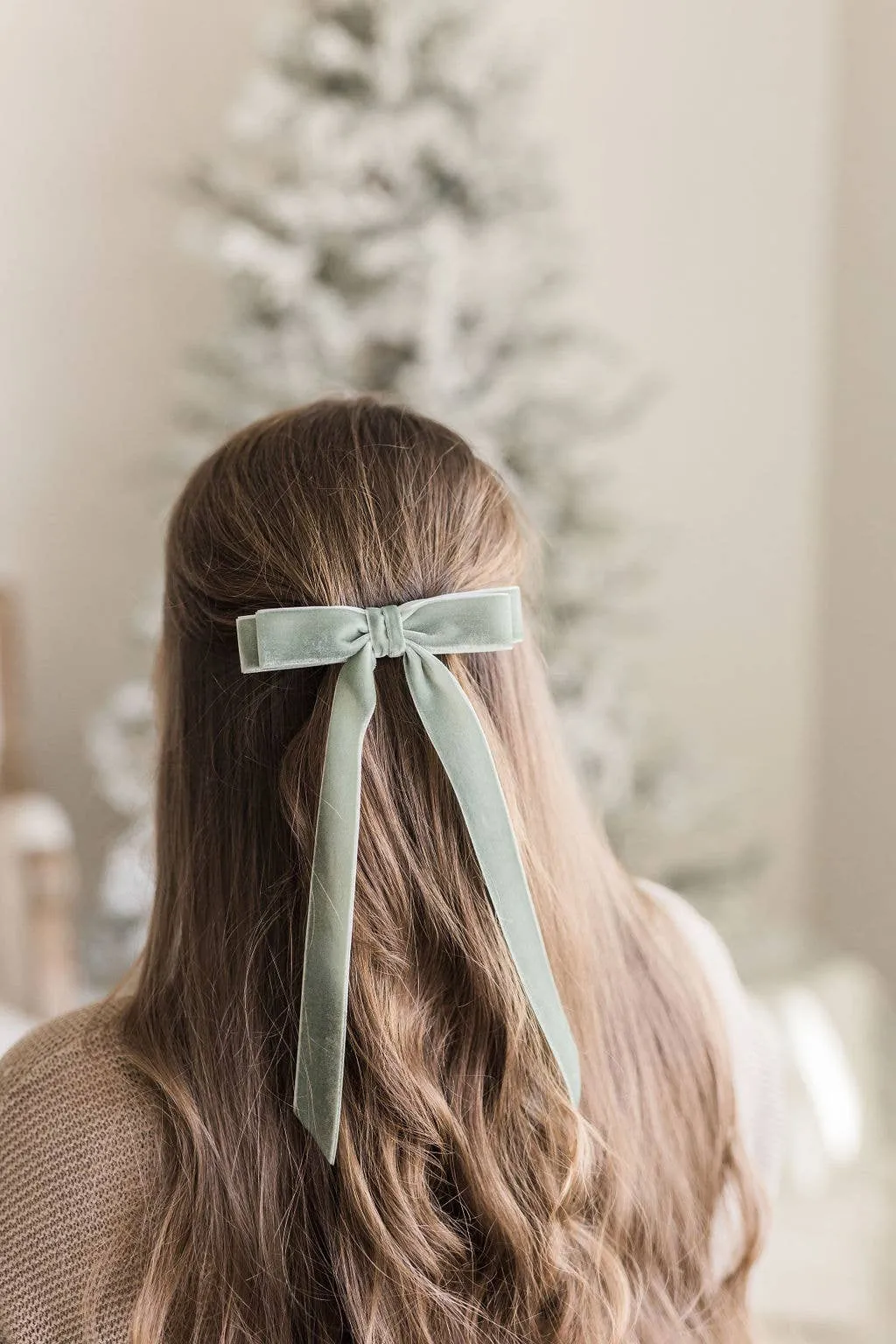 Grace & Grandeur Alice Long Bow Barrette: Gingerbread