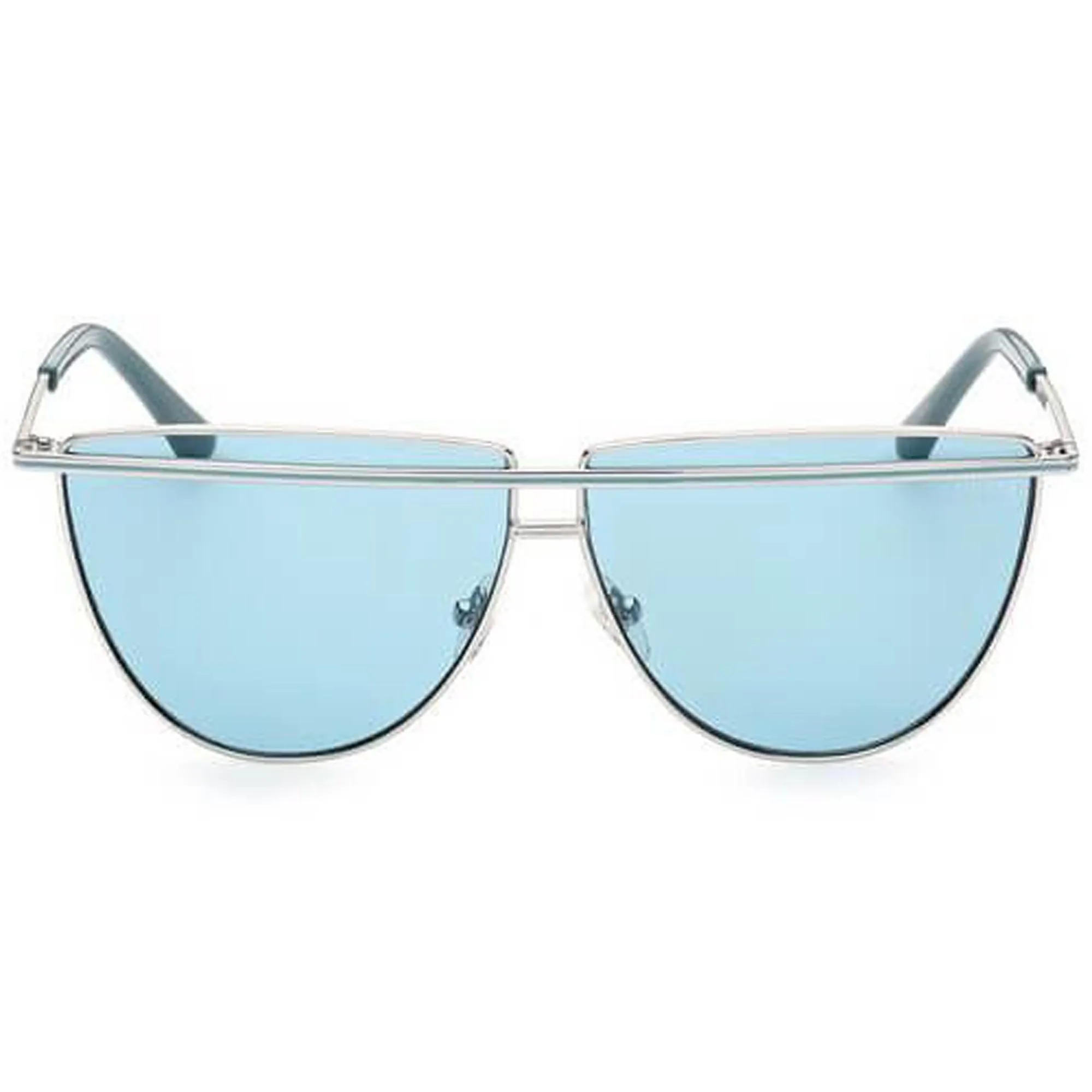 Guess Women's Sunglasses - Full Rim Silver and Blue Pilot Shape Frame | GU7852 10V