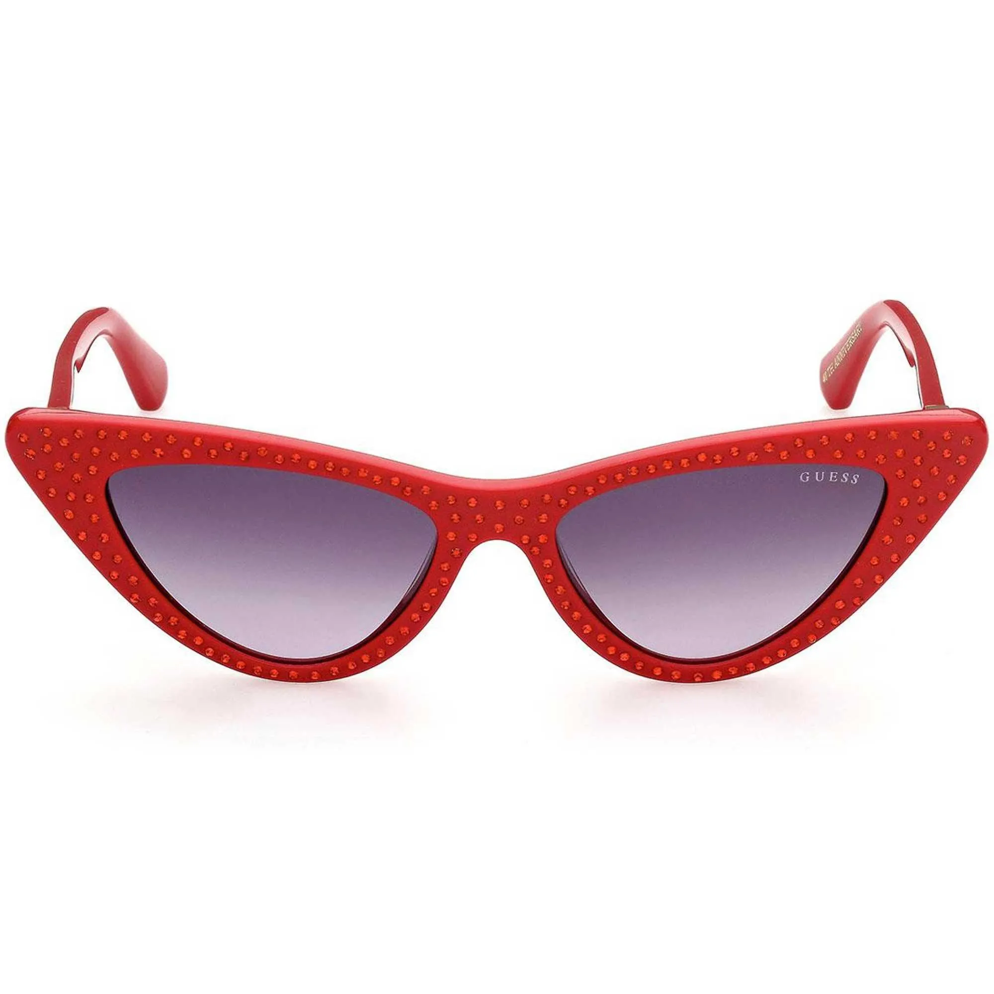 Guess Women's Sunglasses - Grey Plastic Lens Red Plastic Cat Eye Frame | GU7810 68B